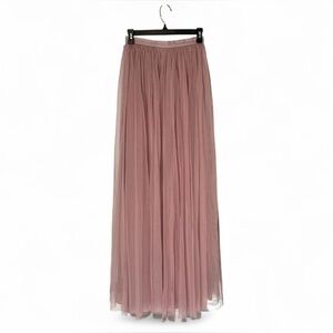 Needle & Thread Blush Pink Tulle floor Length Maxi Skirt